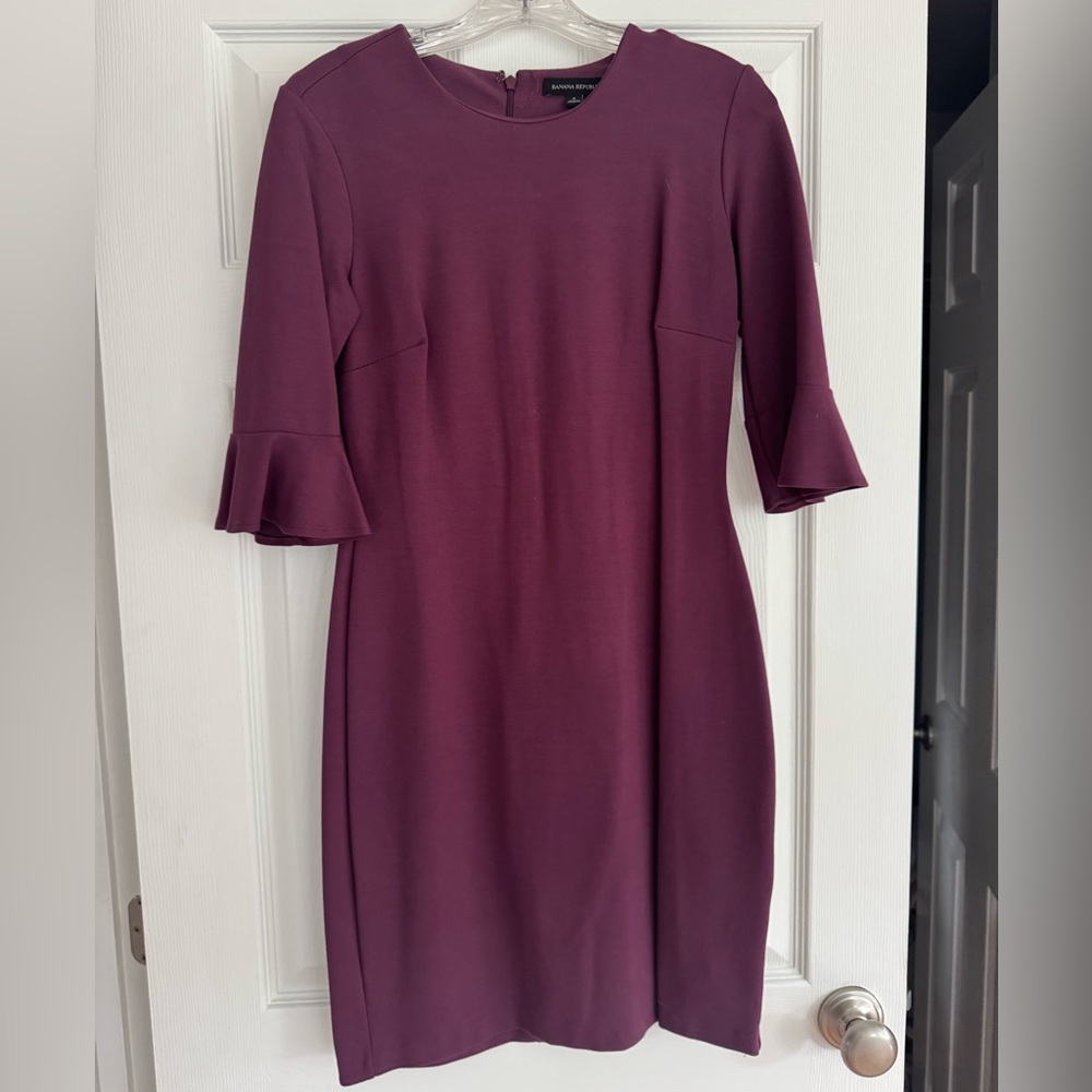 Banana Republic Purple Long Sleeve Dress